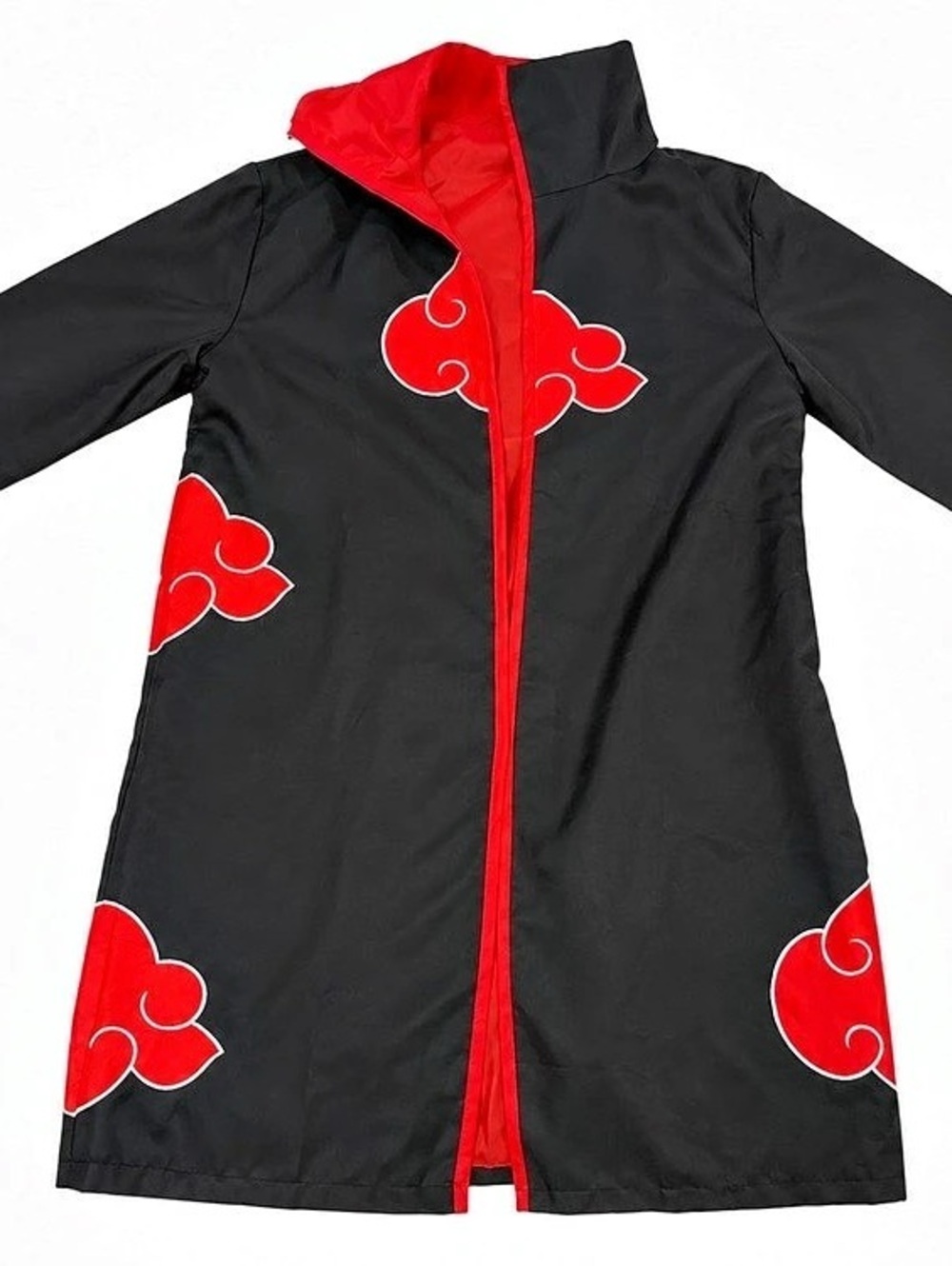 Naruto Akatsuki Cosplay Cloak Black & Red Theater Costume(Only medium Size)